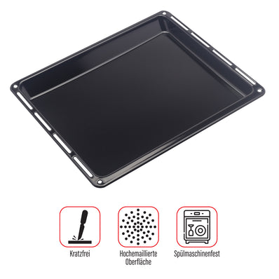 UNIQDEALZ 445x375x 30 und 40mm mit 2 Backbleche 2 Tiefe emailliert passend für Bauknecht Whirlpool Ignis IKEA