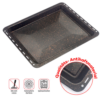 UNIQ DEALZ ANTIHAFT 455x370x31 mm Backblech Fettpfanne antihaftbeschichtet/ passend für BSH-Gruppe 662999 – 00662999, 434038 kompatibel Bosch Siemens Neff Constructa Balay NEFF, Gorenje (Goldbraun)