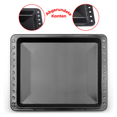 UNIQDEALZ 460x370x25 mm Universal SET Backblech und Backrost/Fettpfanne emailliert/passend für Bosch/Siemens/Constructa/Neff BSH-Gruppe für Teile Nr. 675876 und 662999 /Samsung/Gorenje/Teka/Beko